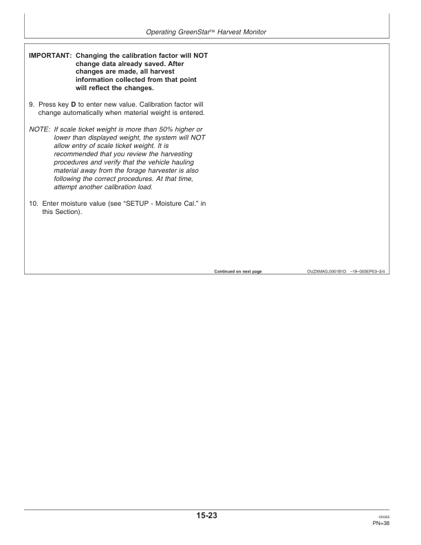 John Deere GreenStar Forage Harvester Harvest Monitor Systems Operator's Manual (OMZ93581) - Image 3