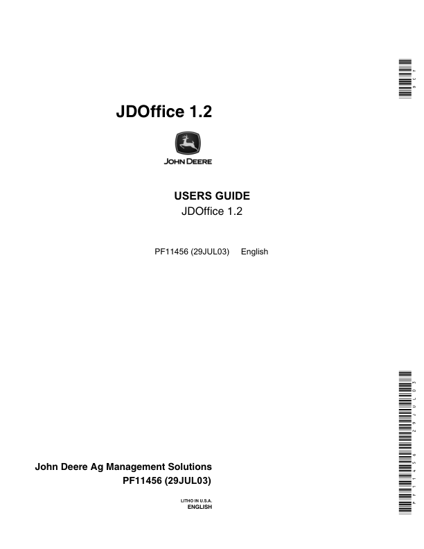 John Deere JD Office 1.2 User's Guide Operator's Manual (PF11456)