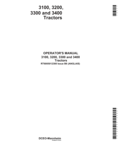 John Deere 3100, 3200, 3300 & 3400 Tractors Operator's Manual (RT6005012380)