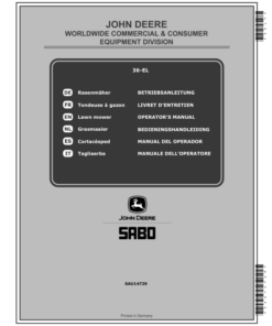John Deere 36-EL (SA752) Lawn Mowers (MY2015-MY2020) Operator's Manual (SAU14729)