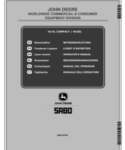 John Deere 43-EL (SA1457) COMPACT and R43EL (SA1431) Lawn Mowers (MY2015-MY2020) Operator's Manual (SAU14734)