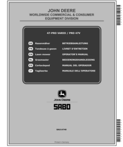 John Deere 47-PRO VARIO, PRO47V Lawn Mowers Operator's Manual (SAU14740)