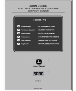 John Deere 40-SPIRIT, R40 Lawn Mowers Operator's Manual (SAU15122)