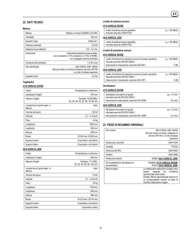 John Deere 47-K VARIO B, 54-K VARIO B, R47KB, JX90 Lawn Mowers Operator's Manual (SAU15125) - Image 2