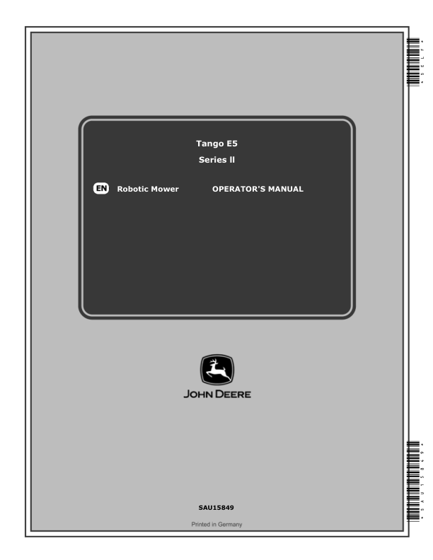John Deere Tango E5 Series II Robotic Mower Operator's Manual (SAU15849)