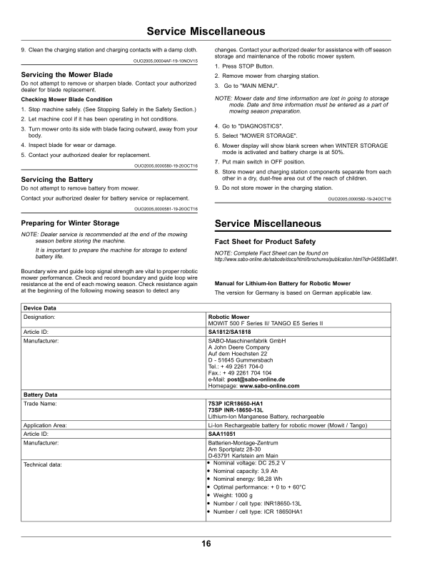 John Deere Tango E5 Series II Robotic Mower Operator's Manual (SAU15849) - Image 2
