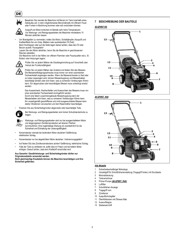 John Deere 40-SPIRIT RS (SA201319), 40-SPIRIT (SA201219), R40 (SA206219) Lawn Mowers Operator's Manual (SAU16195) - Image 2