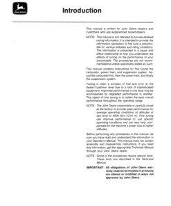 Alternative view of John Deere How to Fine Tune Your Snowmobile 1979-1981 - TrailFire, Liquifire & Sportfire Operator's Manual (SP364)