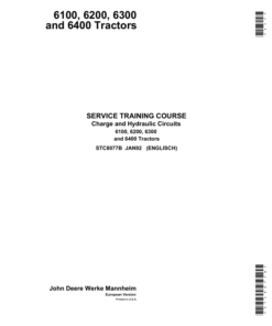 John Deere Charge & Hydraulic Circuits for 6100, 6200, 6300 & 6400 Tractors Operator's Manual (STC8077B)