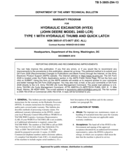 John Deere 240DLCR Excavators Operator's Manuals (TB5380529413)
