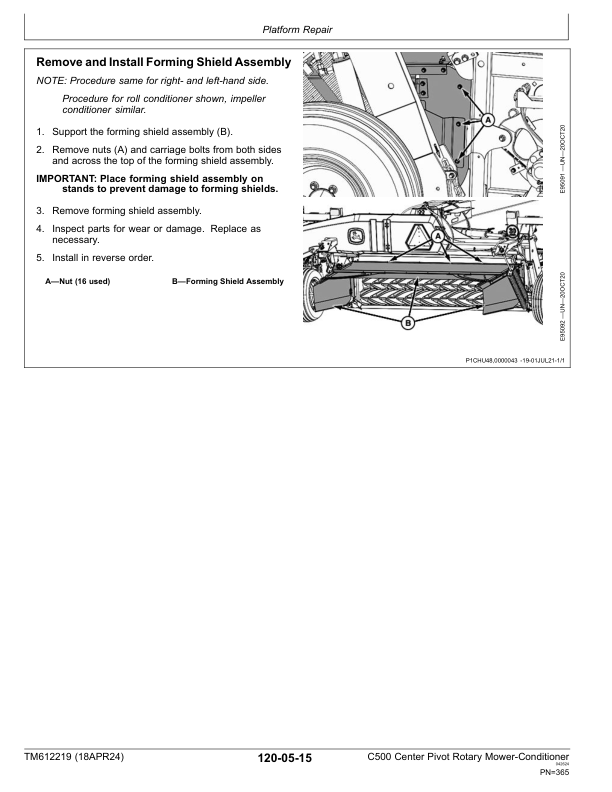 John Deere C500 Center Pivot Rotary Mower-Conditioner Operator's Manual (TM612219) - Image 4