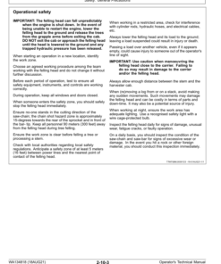 Alternative view of John Deere TIMBERRITE X-20 Felling Heads Operator's Manuals (WA134818)