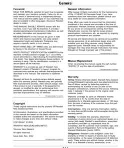 Alternative view of John Deere HTH616C SERIES III Harvesting Heads Operator's Manuals (WA135210)